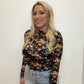 Floral Print Mesh Layering Top