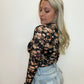 Floral Print Mesh Layering Top