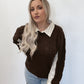 Cocoa and Cream Collared Sweater