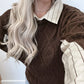 Cocoa and Cream Collared Sweater