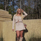 Light Taupe Bow Tied Skirt Set
