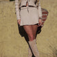 Light Taupe Bow Tied Skirt Set