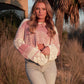 Ivory and Mauve Sweater Top