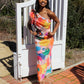 Asymmetrical Floral Maxi Dress