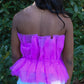 Strapless Iris Purple Pleated Tulle Top