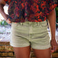 Risen Olive High Rise Cuffed Shorts