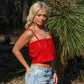 Girly Girl Red Rhinestone Top