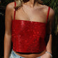Girly Girl Red Rhinestone Top