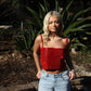 Girly Girl Red Rhinestone Top