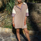 Sunday Up Tan Striped Dress