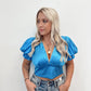 Sapphire V-Neck Open Back Top